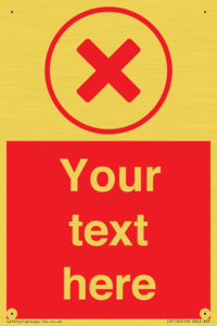 Custom red background, red cross in circle sign